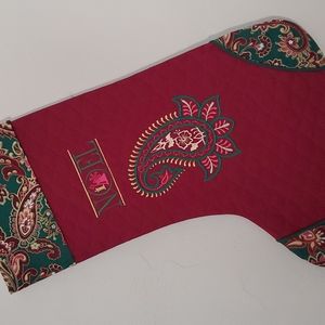 Homemade embroidered Christmas stocking